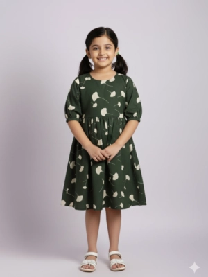 Charming Olive Floral Dress